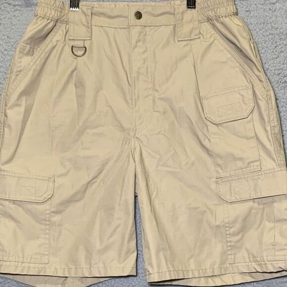 Propper Cargo Shorts Mens 34 Tan Chino Stretch Stretchable Waist Pockets Outdoor